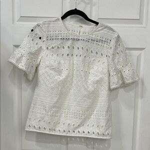 Trina Turk White Eyelet Blouse